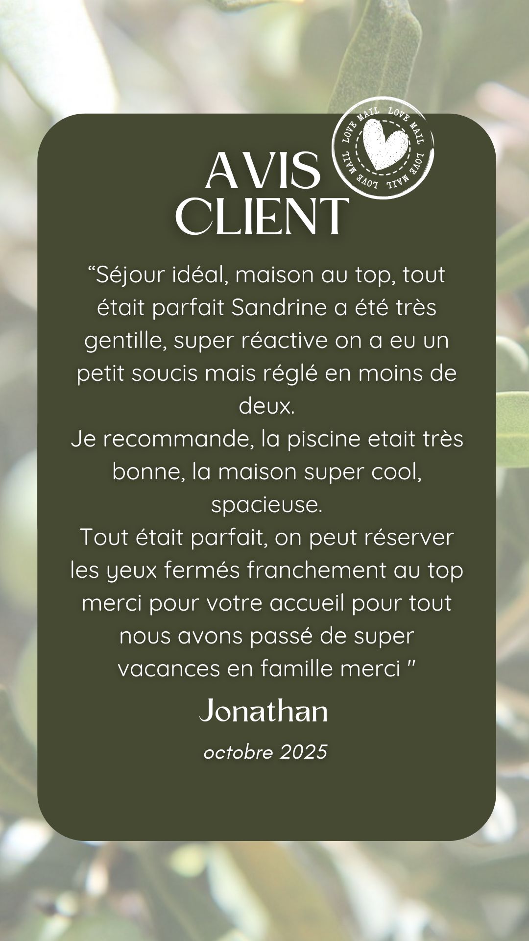 Avis client Jonathan